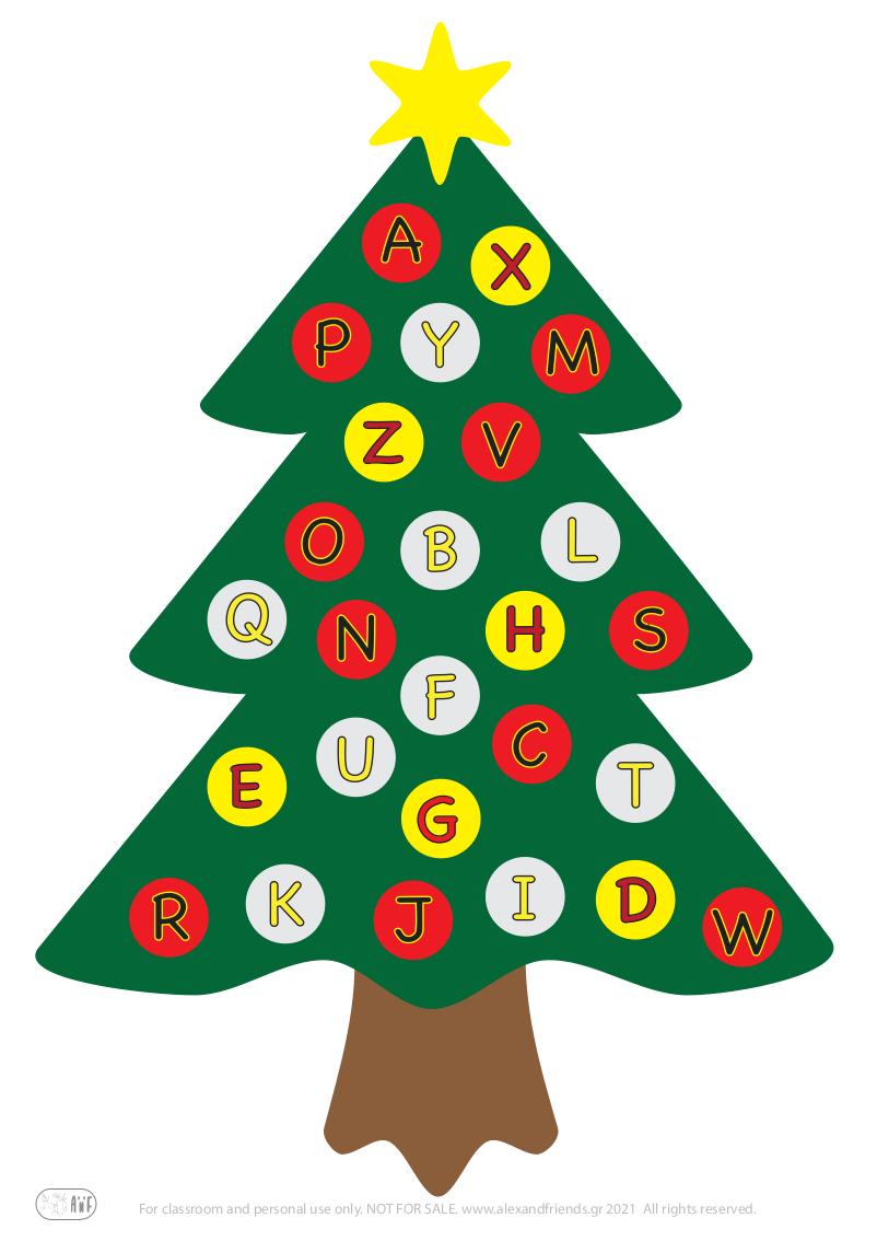 free png printable christmas tree alphabet and