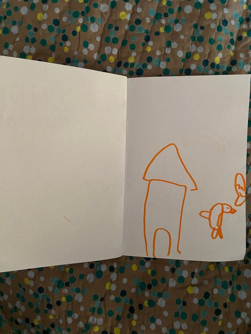 Educational play for toddlers for preschool. Educational activity for kids for kindergarten. Bookbinding. Kids drawings.