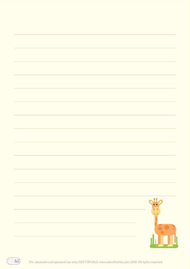 Writing paper - giraffe