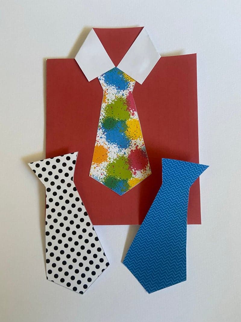 Father's day card craft for preschoolers with free printable shirt and tie.