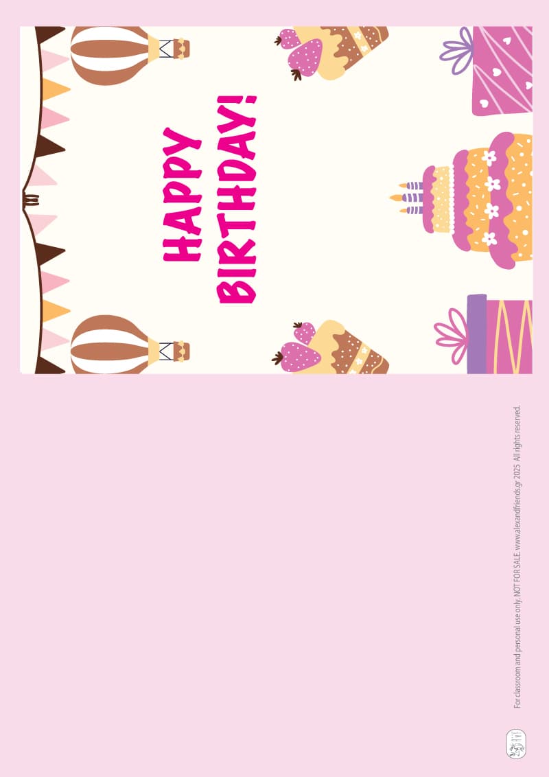 Birthday card - Presents, Birthday cake