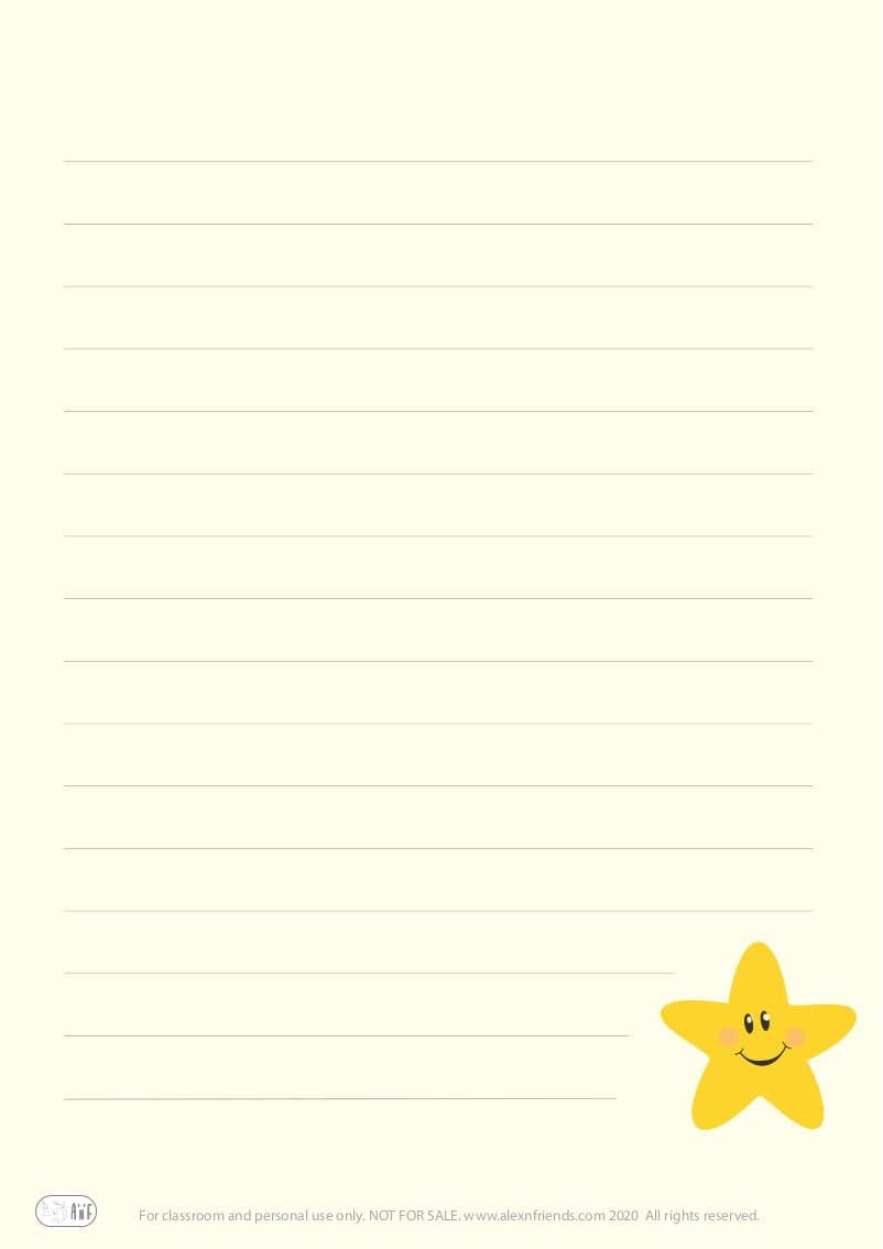 Writing paper - star