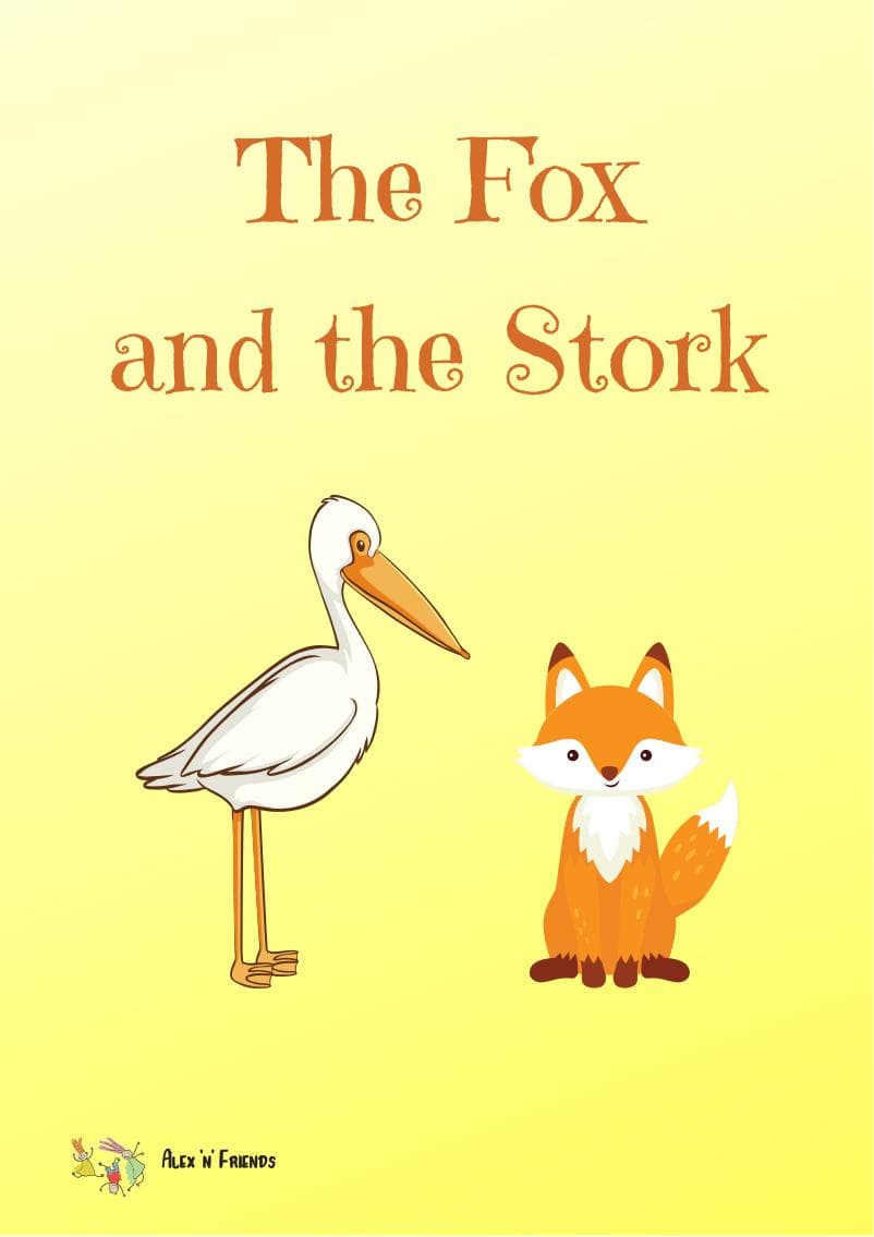 Free printable pdf of the classic fairy tale in english with pictures. The Fox and the Stork.
