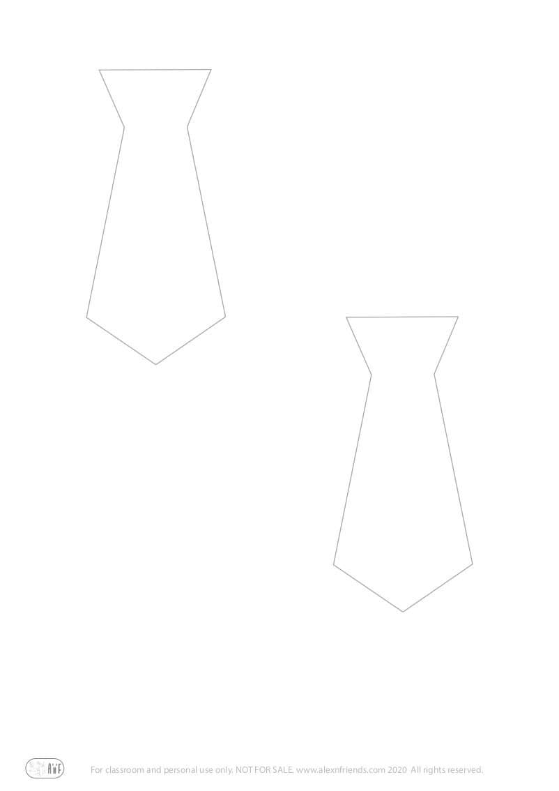 Father's day card craft for preschoolers with free printable black and white ties.