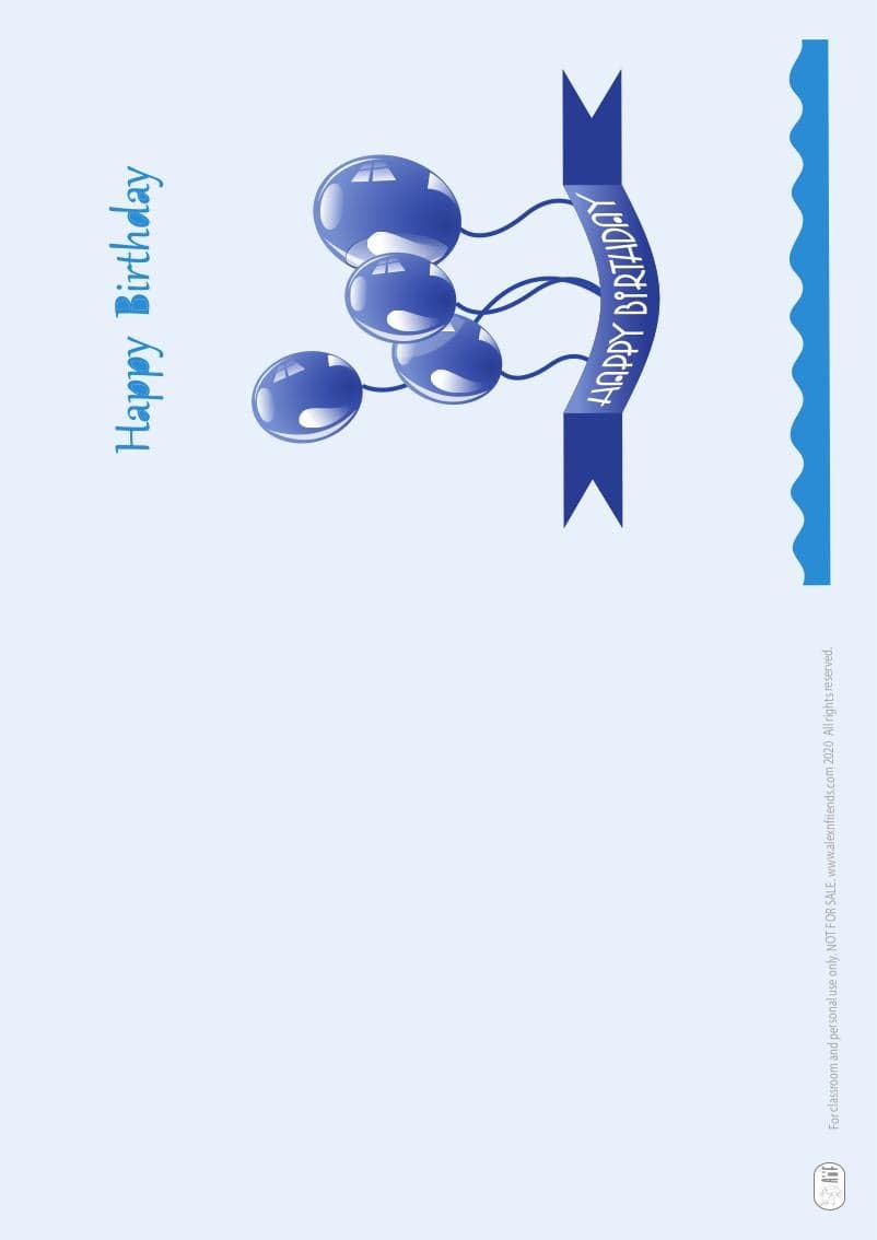 Birthday card 3 - 2 sides