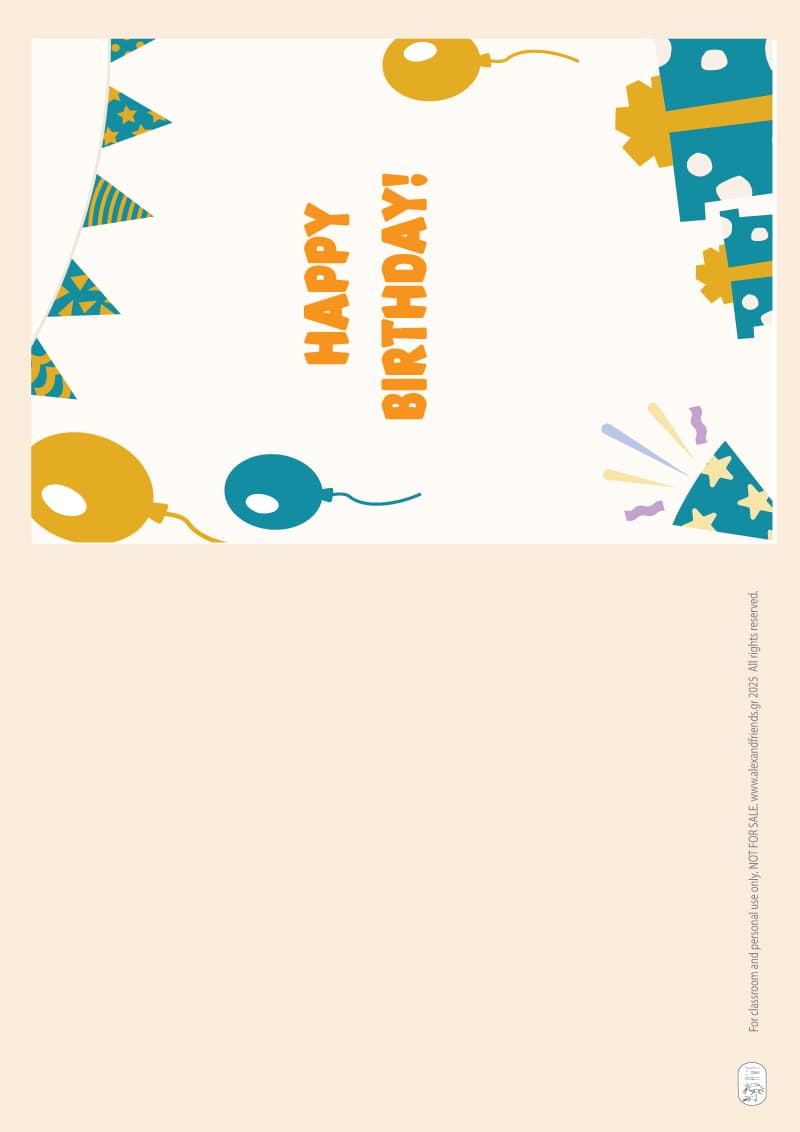 Birthday card - Presents, Balloons