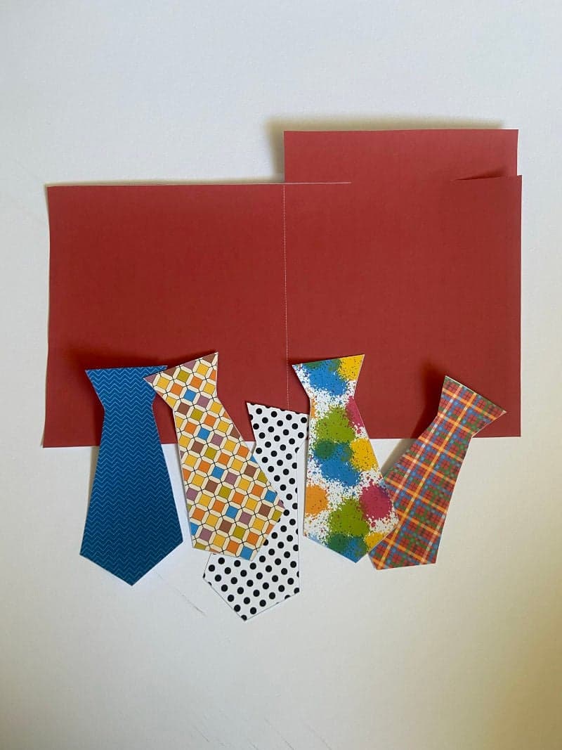 Father's day card craft for preschoolers with free printable shirt and tie.