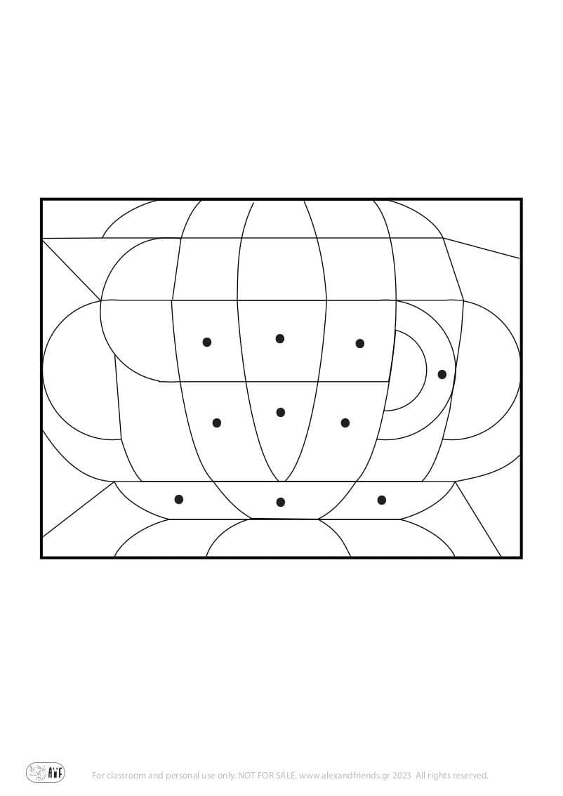 Hidden picture coloring pages for toddlers preschool. Free printable. Cup.