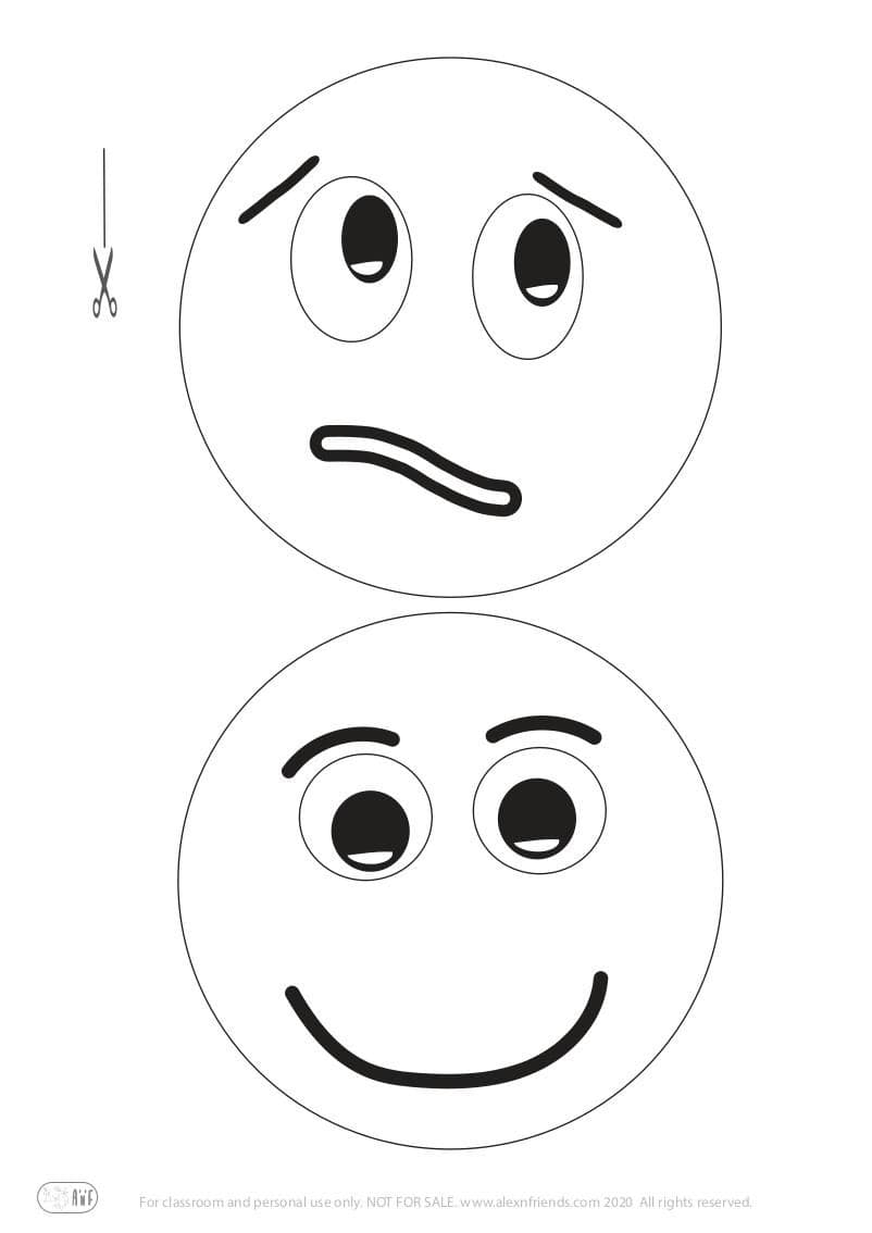 Educational play for toddlers. Bowling with plastic bottles and identify feelings. Free printable faces.