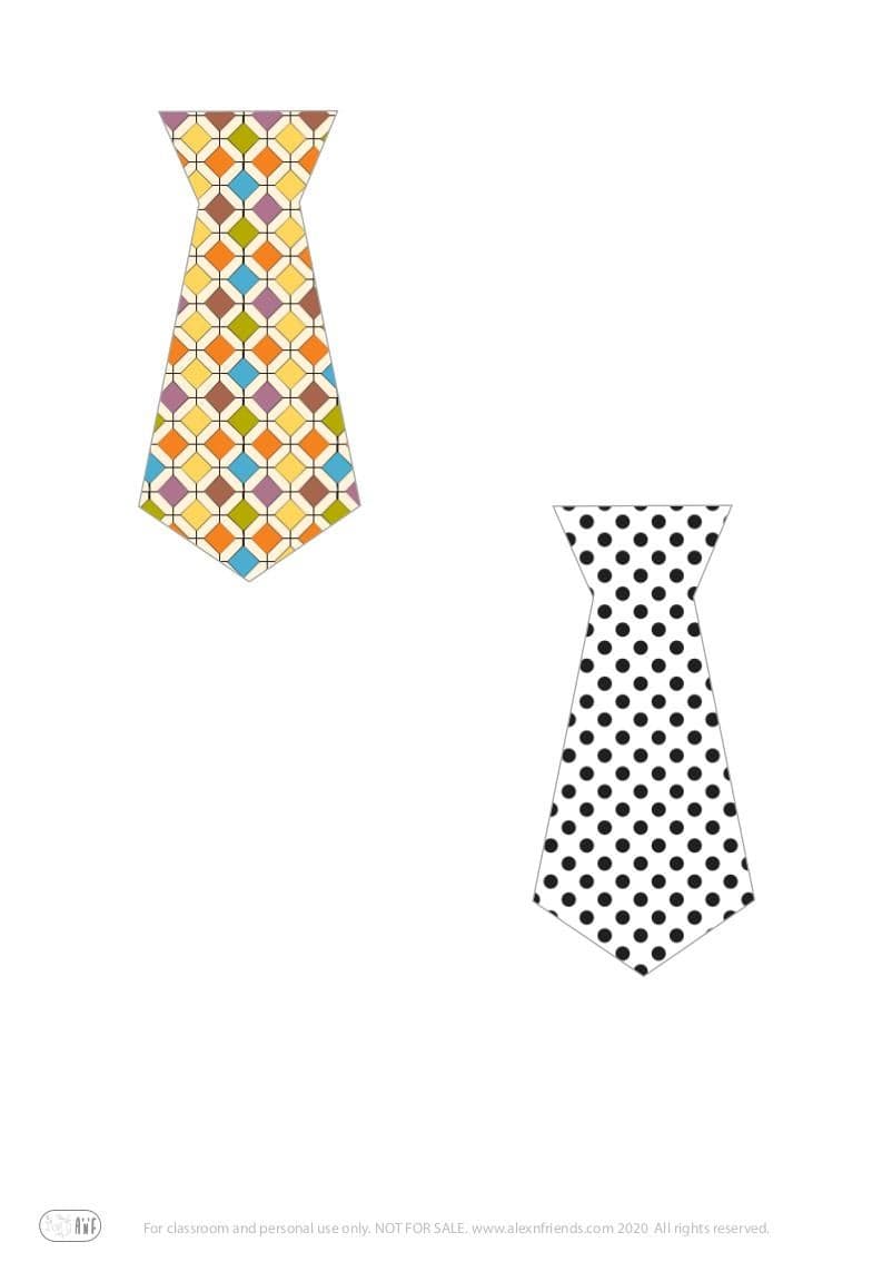 Father's day card craft for preschoolers with free printable ties.